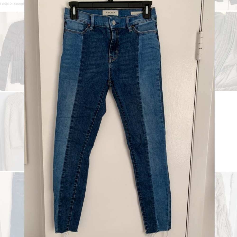 Two tone denim jeans